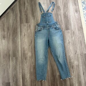Universal Thread Blue Denim Overalls Cut Off Hem